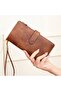 Multi-card slot anti-magnetic wallet, 19.3x11x2.5 cm, Brown, Shielded design, Large storage space, With wrist strap - 5