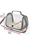 Bird backpack/bird bag, panoramic breathable foldable design with perch and detachable tray (white) - 4