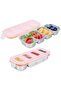 Two-piece lunchbox set - Stainless steel snack box - Takeaway lunch - Four leak-proof compartments - 26.5 x 11 x 4 cm