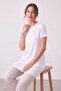 Women's Four Seasons Crew Neck Short Sleeve Viscose Short Tunic White - 7