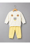 Baby Boy Children's Double Set with Teddy Bear Ears Printed