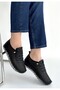 Otja Black Genuine Leather Laser Lace-Up Sneakers - 3