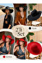 Set of 2 Black Red Wide Brim Straw Summer Beach Hat Sun Protection Shsr2005