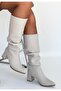 Pitay Beige Leather Heeled Boots