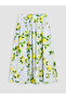 Esvab • Modern & Distinctive Lemon Printed Pleated Skirt with Waist Drawstring - 8
