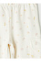 Ecru Floral Cargo Pocket Girls' Sweatpants - 3