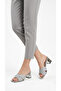 Silver Glitter Women's Heeled Slippers 097.932.Y-1060