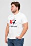 Men Crew Neck Short Sleeve Graphic Print T-Shirt, White - 5