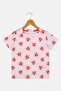 Toddlers Girl Allover Print Short Sleeve Top, Multicolor - 2