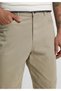 Relaxed Fit Mid-Waist Wide Leg Men's Beige Trousers - 5