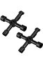 2-Piece Set of Electrical Cabinet Panel Keys - Phillips Wrench - Black