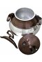 Changqi Afghan Pressure Cooker 50L Aluminium Brown and Silver | Gas & Induction Compatible, 9mm Wall Thickness, Non-Stick Exterior, Safe Locking Lid, with Pot Holder