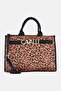Women Animal Print Tote Bag, Tan