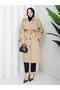 Women's Oversize Buttoned Hijab Trench Coat Rc3111 - 6