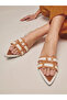 Brown Pointed Toe Color Block Sandals - 7
