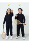 Kids Unisex Black Regular Fit Cotton Hoodie