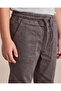 Boys Charcoal Knitted Denim Jogger Pants - 3