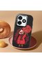 Infinix Hot 40I Compatible Case Camera Protective Black Silicone Couple Phone Case Girl Patterned - 2