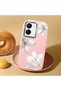 Vivo Y36 Compatible Case Camera Protective Pink Silicone Couple Phone Case with Floral Pattern - 2