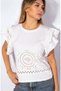 Women's Scallop Detailed Sleeve Ruffle T-Shirt