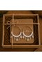 White Knitted Detailed Sea-Themed Steel Hoop Earrings 6 cm - 3