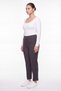 Women's Smoked Winter High-Waisted Trousers with Stone Detail on the Cuffs and Waist - 2