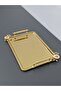 Figured, Metal-Handled, Stainless Steel Rectangular Tray Luxury Presentation Tray North Gold - 6