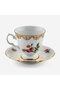 Flores White Gold Decorated Green Bird Porcelain Coffee Cup Set 100 ml - 5