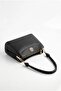 Double Strap Detailed Leather Look Shoulder Bag Black Arm204 - 3