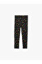 Elastic Waist Heart Patterned Cotton Leggings - 5