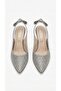 Royal Women's Leather Short Goblet Heel Pointed Toe Open Back Bow Detail Heeled Shoes - 2