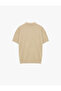 Basic Buttoned Short Sleeve Polo Collar Knitwear T-Shirt - 4