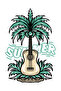 Women's Oversize Graphic Printed T-Shirt Guitar Palm Pattern Relaxed Fit Casual Wear Modern Stylish Elegant - 3