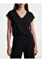 Two Mt Shop Quality Lcw Dream Black Plain Short Sleeve Women's Pajama Set - 3