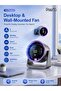 Desktop Fan, Portable High-Speed Mini Desk Fan with LED Display, 3/6/9 Hour Timer, 5 Levels, 100 Wind Speeds, Suitable for Office, Home, Dorm, Travel (Purple)