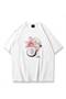 Women's Pink Flowered Coconat Printed Crewneck T-Shirt - 2