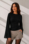 Modal Fabric Gathered Detail Wide Sleeve Women's Blouse - 4