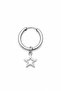 Unisex Silver Color Steel Dangle Star Figured Hoop Earrings 1 Piece - 2
