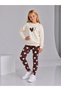 Girls' Fall Cotton Heart Pattern Sweatshirt and Leggings Set 3-10 Years - 3
