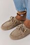 Vessia Women's Genuine Leather Suede Open-Back Beaded Detailed Loafer - 2