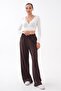 Women's Wide Leg Single Bottom Sweatpants with Staple Detail on the Sides 265174 - - 2