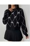Ribbon Embroidered Crew Neck Women's Knitwear Sweater - 4