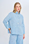 Women's Large Button Detailed Relaxed Fit Solid Color Shirt