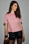 Colena women's organic cotton crew neck Oversized fit short sleeve pink t-shirt - 2