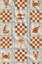 Bohemian Orange Blue Geometric Tile Motif Patterned 70X150 Beach Towel - Cotton Bath Towel - 2