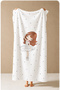 70X150 Beach Towel with Cute Lion Figure and Botanical Pattern - Digital Printed Colorfast Bath Towel - 5