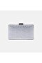 Women's Silver Stone Chain Strap Evening Bag - 2