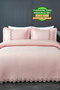 Lace Quilted Bedspread Double Size 100% Cotton Fiber Filled Soft Powder 240 X 250 cm