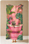 Maximalist Bathtub with Raccoon Tropical Leaf Pattern 70X150 Beach Towel - Cotton Bath Towel - 5