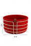 Beige Round Bread Basket, Bread Serving Presentation Basket, Red Macrame Multi-Purpose Stainless Metal - 3